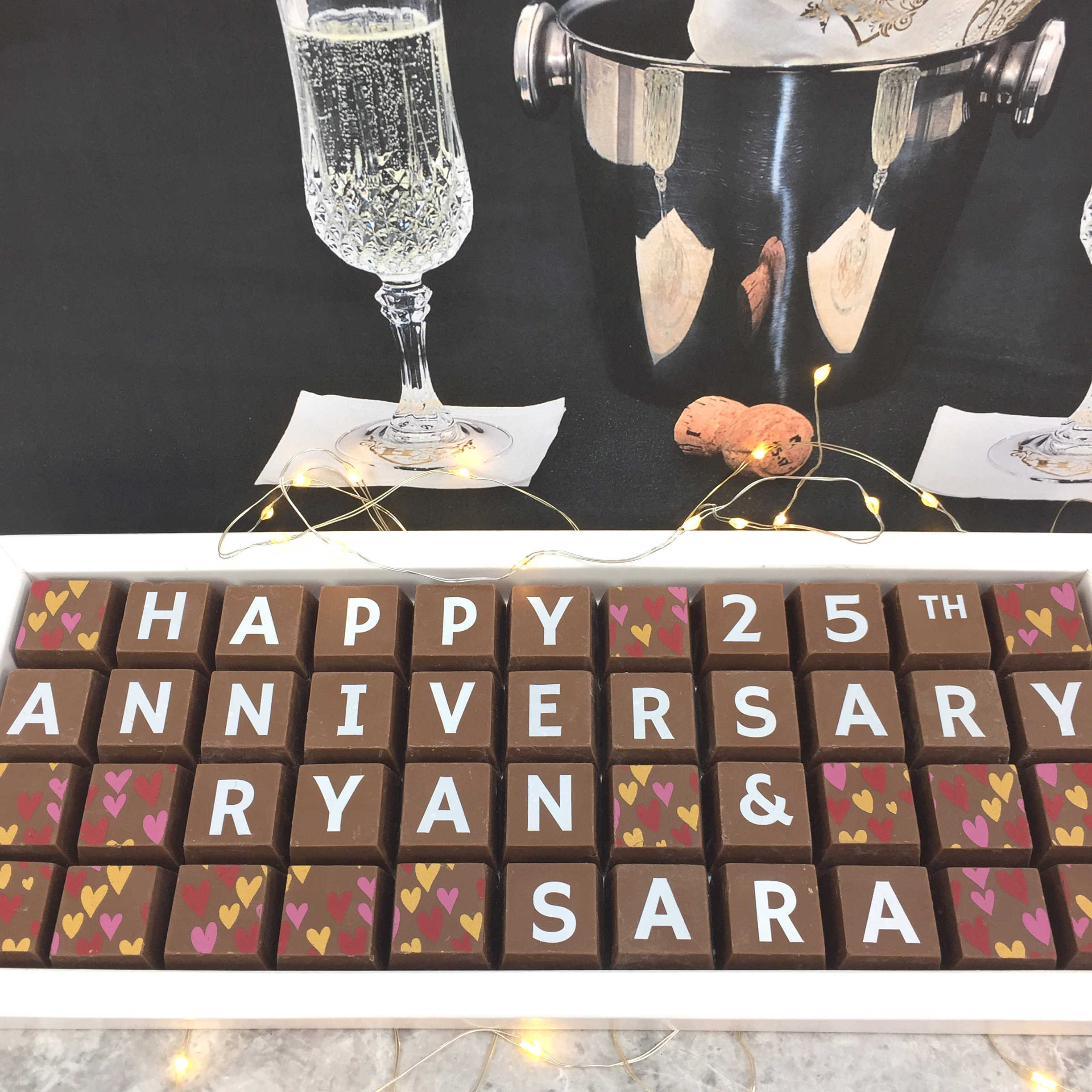 25th Wedding Anniversary Chocolate Gift Personalised Etsy