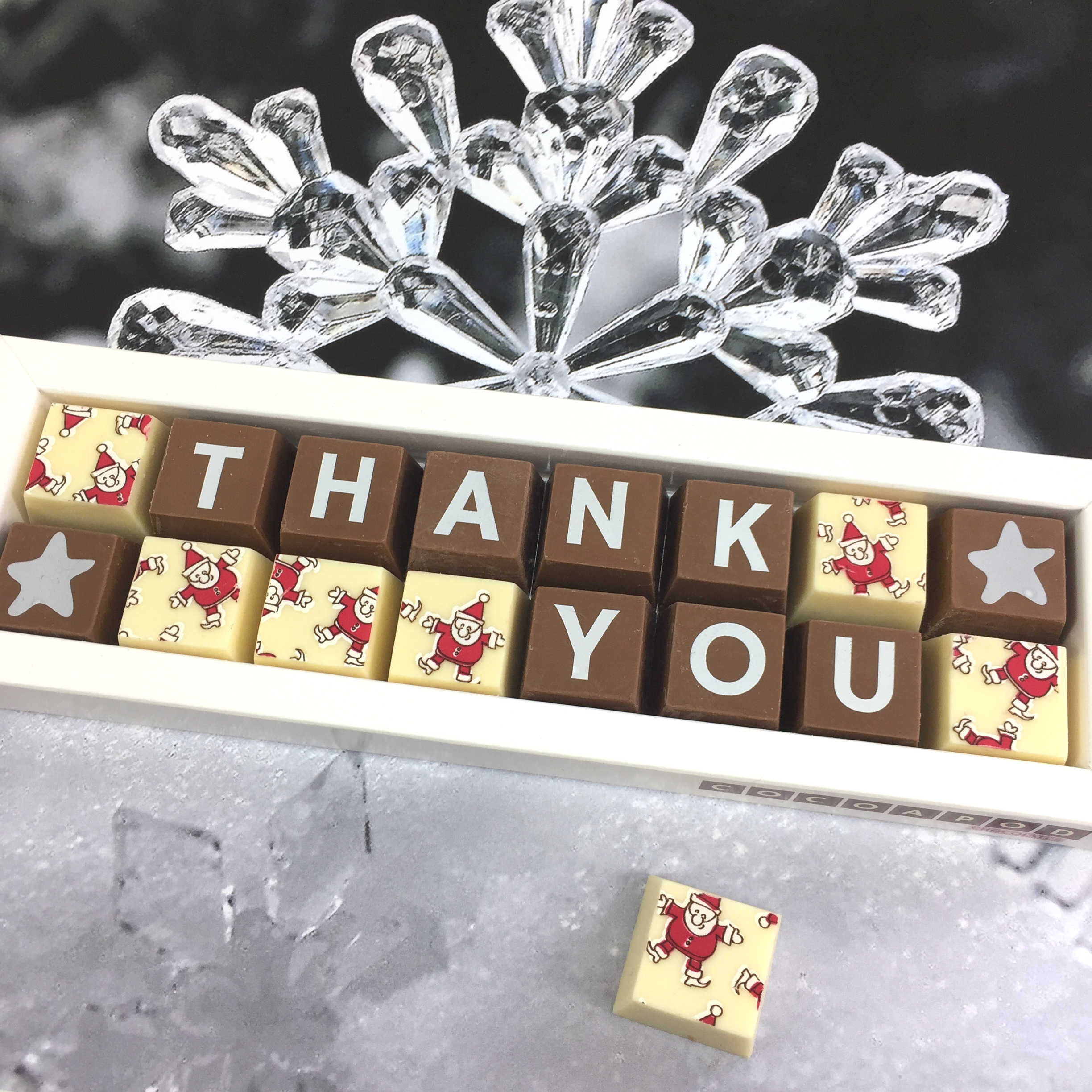 THANK YOU Christmas Chocolate Gift Milk & Dark Chocolate - Etsy UK