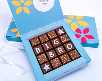 Personalised Message Big/Lil Bro Chocolates, Birthday Chocolates for Brother, I Love my Brother Gift, Best Brother Gift