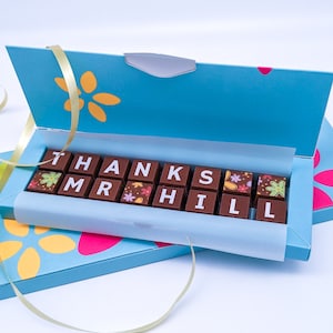 Personalised Thank You Teacher Gift In Chocolate, Thank You Teacher, Gift for Teacher, Gift to Say Thank You, Chocolate Thank You Gift