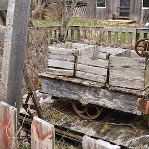 8x10" Print of Vintage Wooden Coal Mining Cart with Wheels Photo | Antique Mine Cart Picture | Gifts for Miners | Old Mining Decor