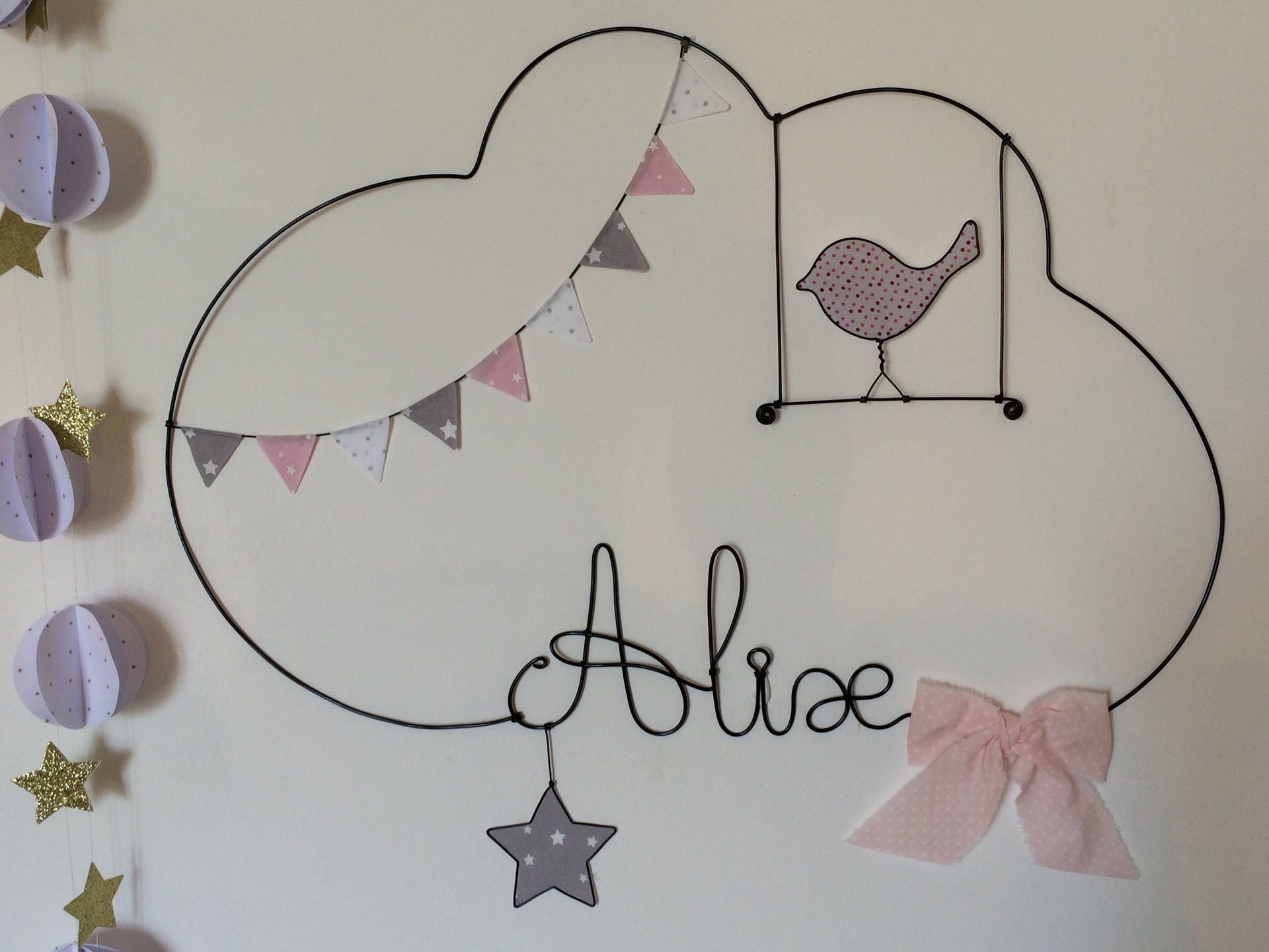 Prénom Fil de Fer Fanions Alix