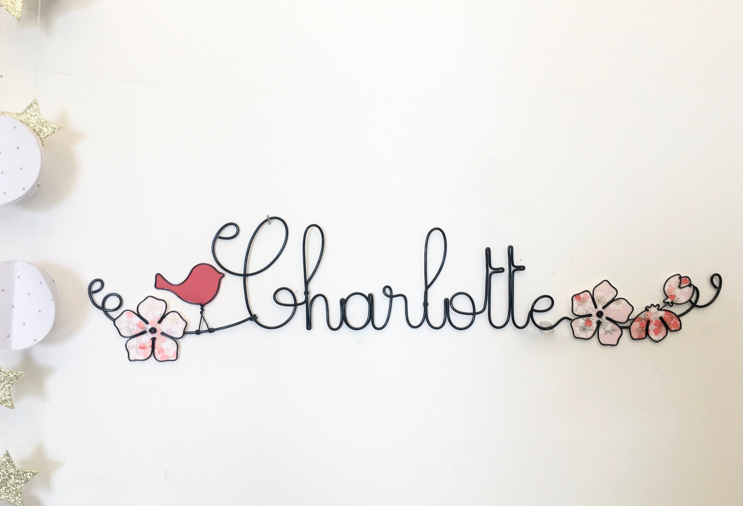 Prénom Fil de Fer Fleurs Cerisier, Oiseau