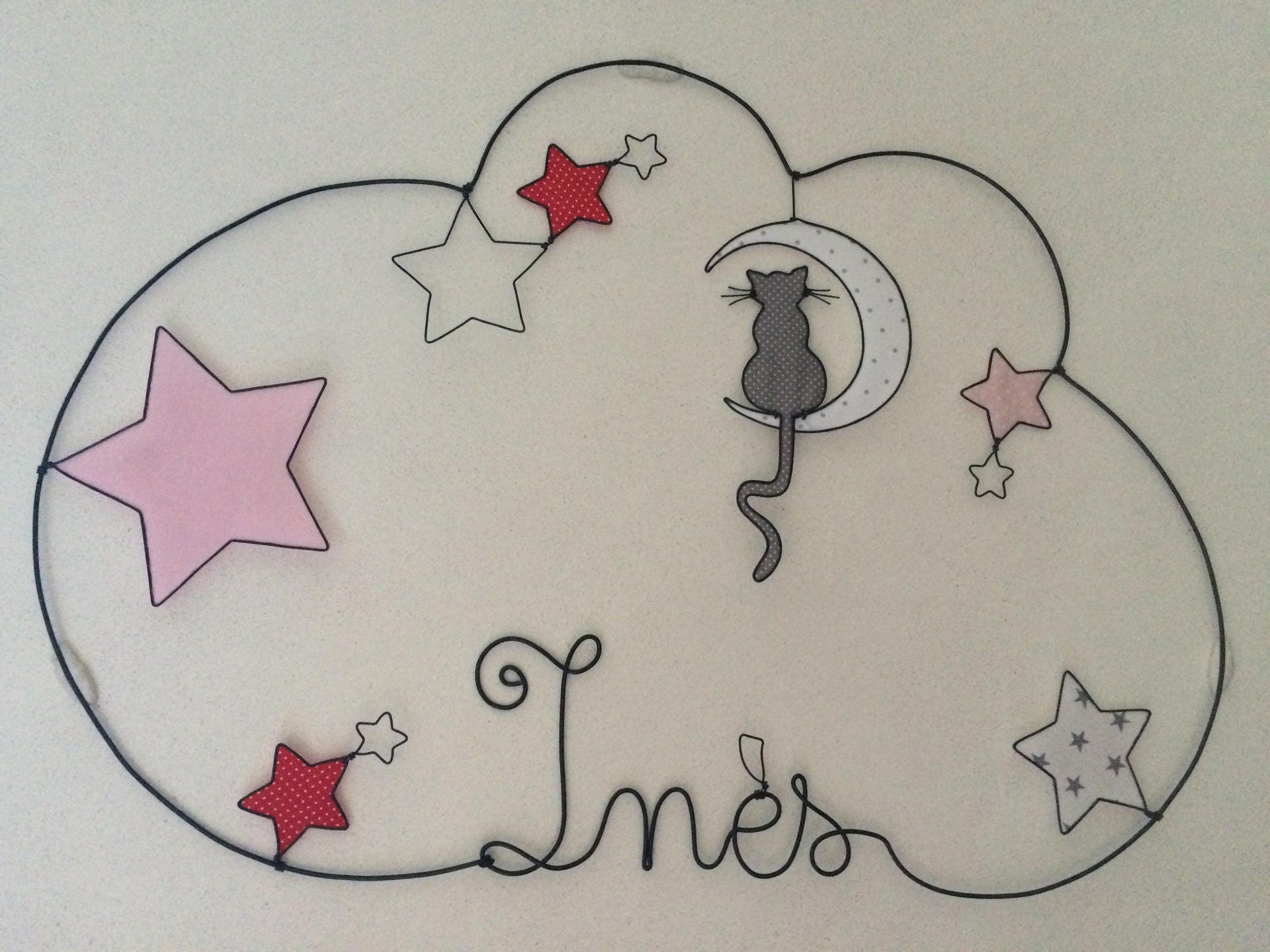 Prénom Fil de Fer Modèle Chat