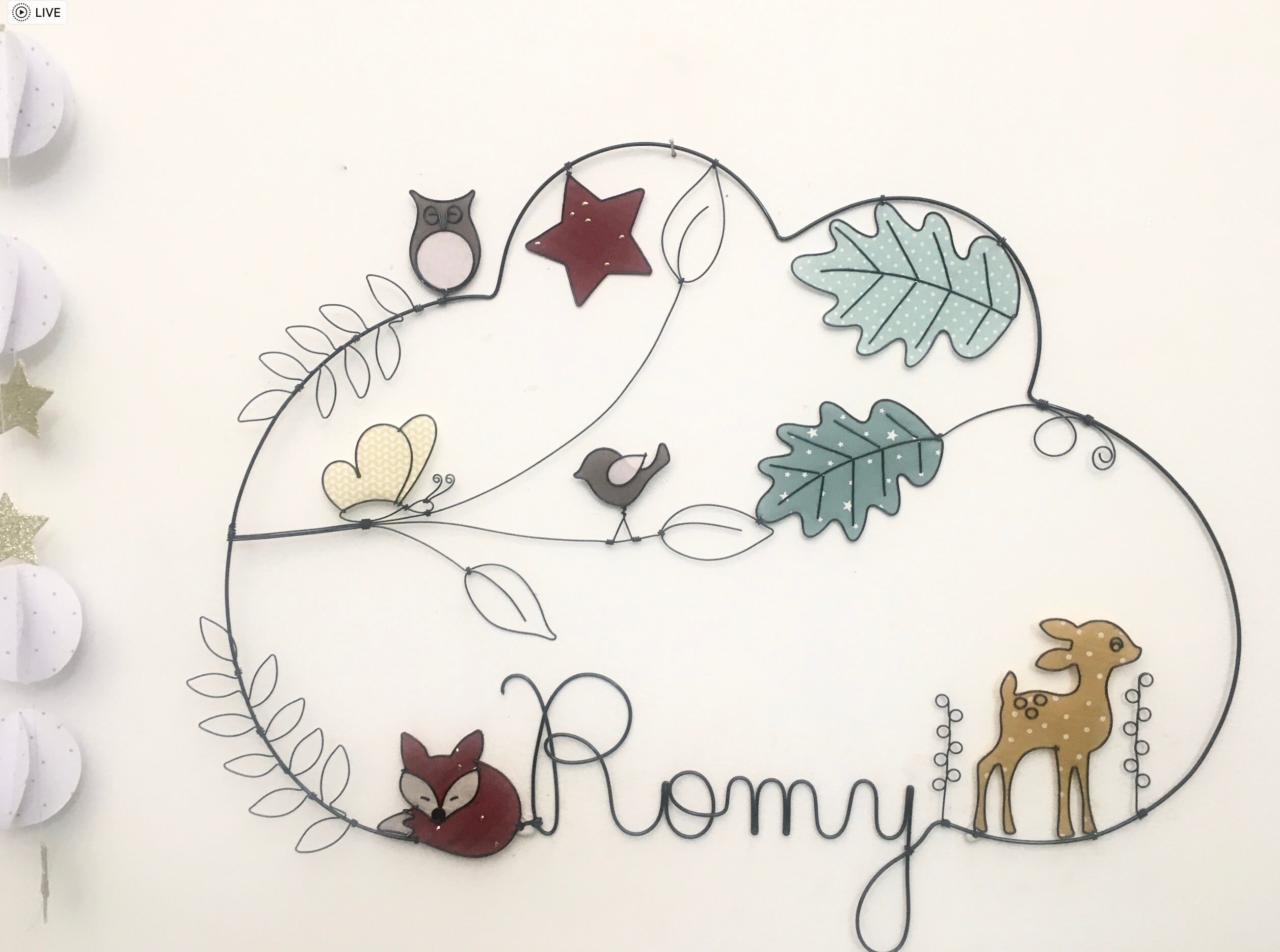 Prénom Fil de Fer Forêt Enchantée