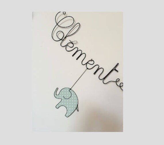 Prénom Fil de Fer Éléphant Clément