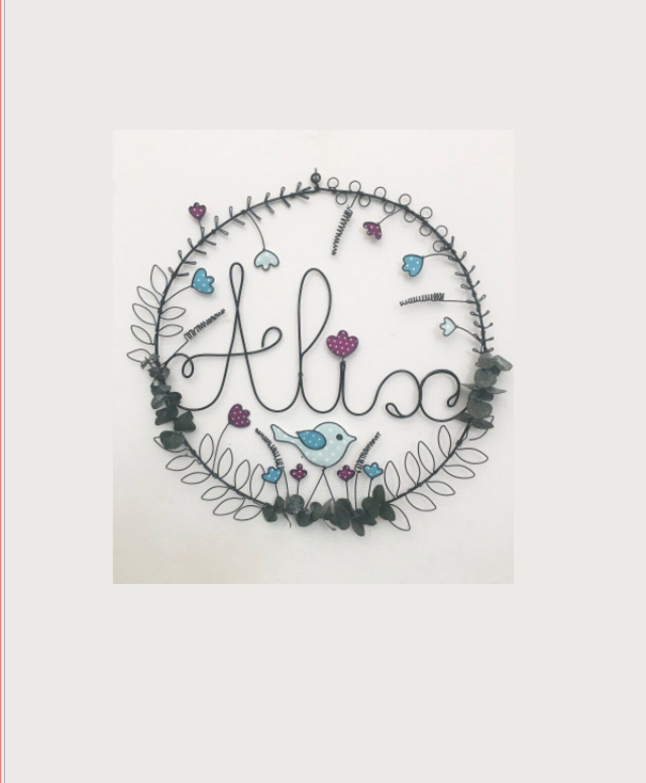 Couronne de Fleurs Oiseau Personnalisable