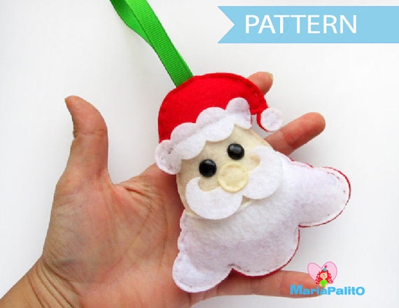 Items similar to Felt Santa Pattern, Felt Sewing Pattern, felt ...