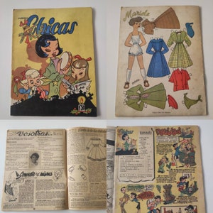 Vintage-Magazin für Mädchen. 50. Mode. Tipps. Geschichten. Comics. Werbung. Fotografien. Mis Chicas 389