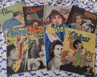 Rivista per ragazze d'epoca. Anni 50. Moda. Suggerimenti. Storie. I fumetti. Pubblicità. Fotografie.