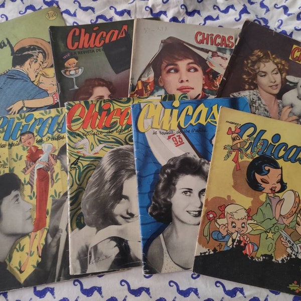Vintage-Magazin für Mädchen. 50. Mode. Tipps. Geschichten. Comics. Werbung. Fotografien.