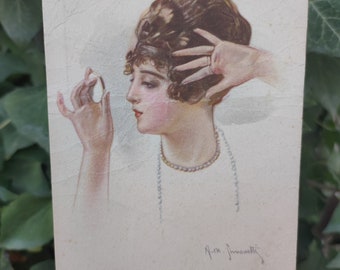 Vieille carte postale vintage Femme. 20s