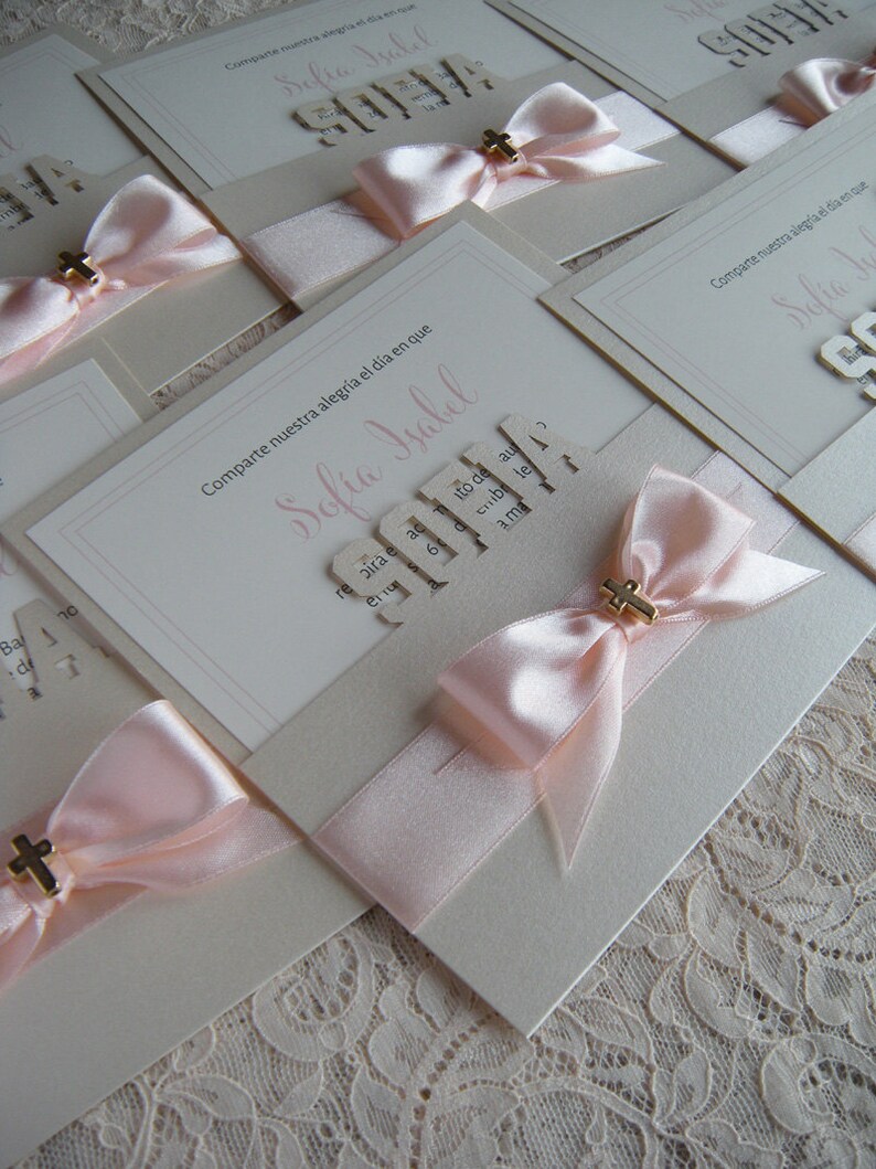 Peach Baptism Invitation Photo Baptism Invitation Girl Baptism Invitation Photo Christening Invitation Baptism Invitation with Photos