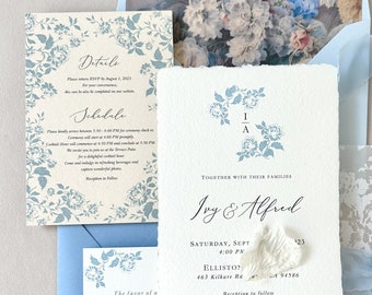 洋楽 OnOFFKristine Mirelle Invitation 2006 Amazon.com : Blue Floral Vintage Shabby Chic Postcard
