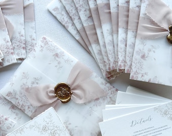 Hochzeitseinladungen Provence Weinberge, Luxus Blumenhochzeitseinladung Muster, Hochzeitspapeterie, Baumwollpapier Reihe