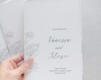 Torn Edges Zeremoniebücher | Personalisierte Bestellung der Service-Broschüre | Kirche oder Standesamt