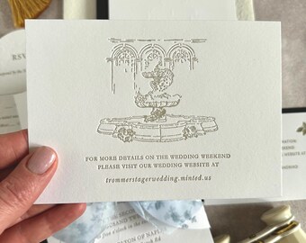 "Hochzeitskarte im Letterpress-Design mit individuell gestalteter Hochzeitsdekoration,