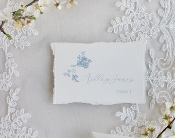 Place Cards, Sample Place Cards, Name Card, Wedding Place Card, Dusty blue Wedding