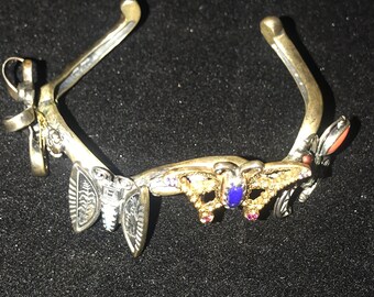 Carolyn Pollack Sterling & Gems Butterfly Cuff Bracelet