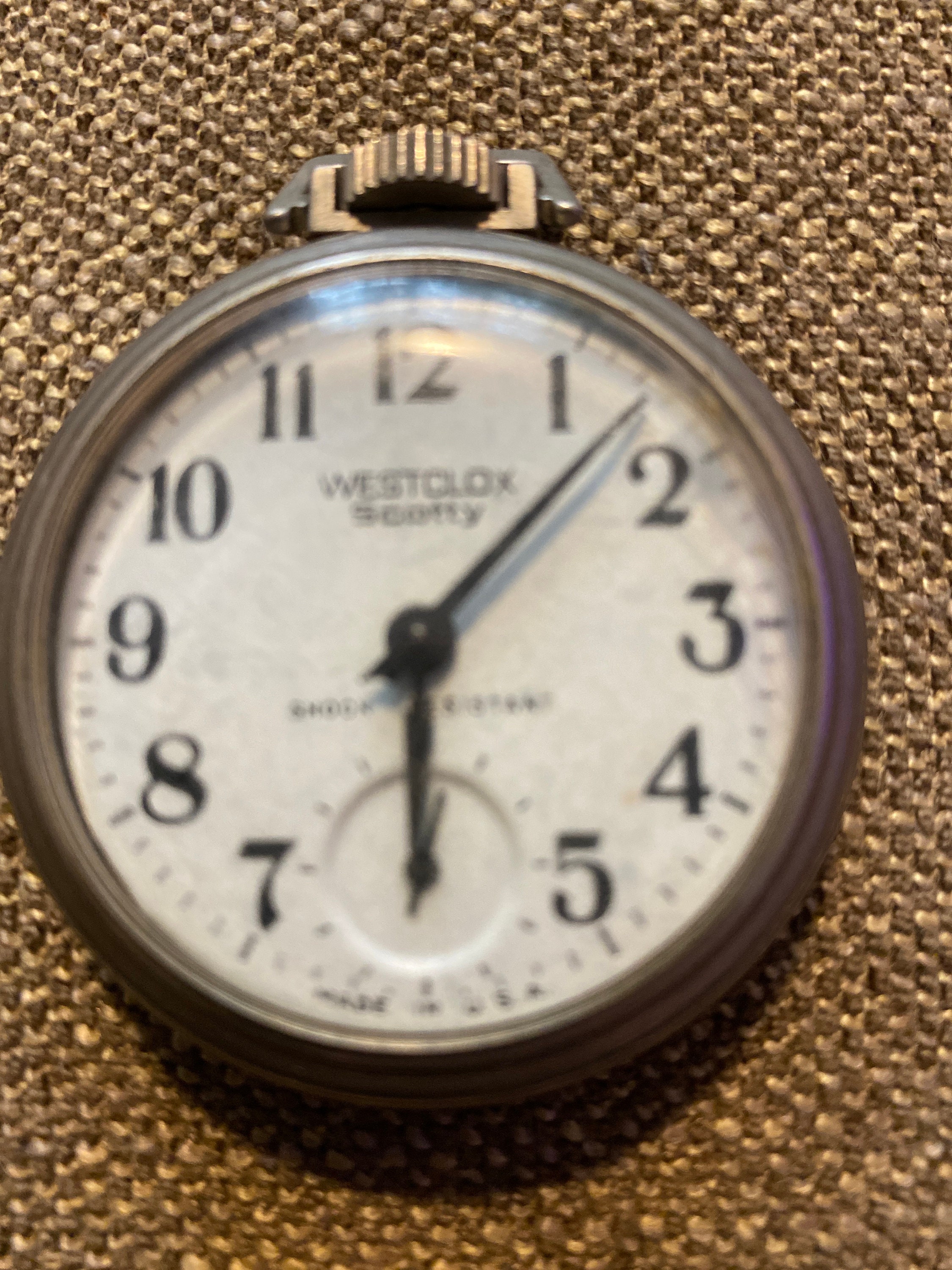 WESTCLOX Scotty Vintage Pocket Watch Mechanical SS Retro Open Face USA