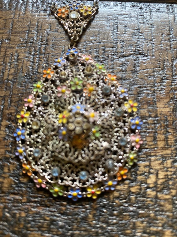 Vintage french brooch filigree - Gem
