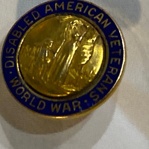 Vintage Disable Veterans World WarLapel Pin