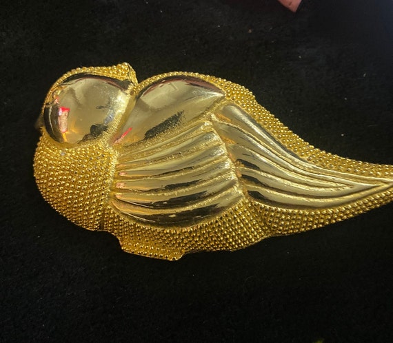 Gold Textured Belt Buckle Signed Dotty Smith Vintage Dotty Smith Equestrian Horse Head Gold Tone Two Part  main image 2