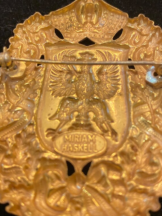 Vintage Signed Miriam Haskell Vintage Brooch Pin … - image 2