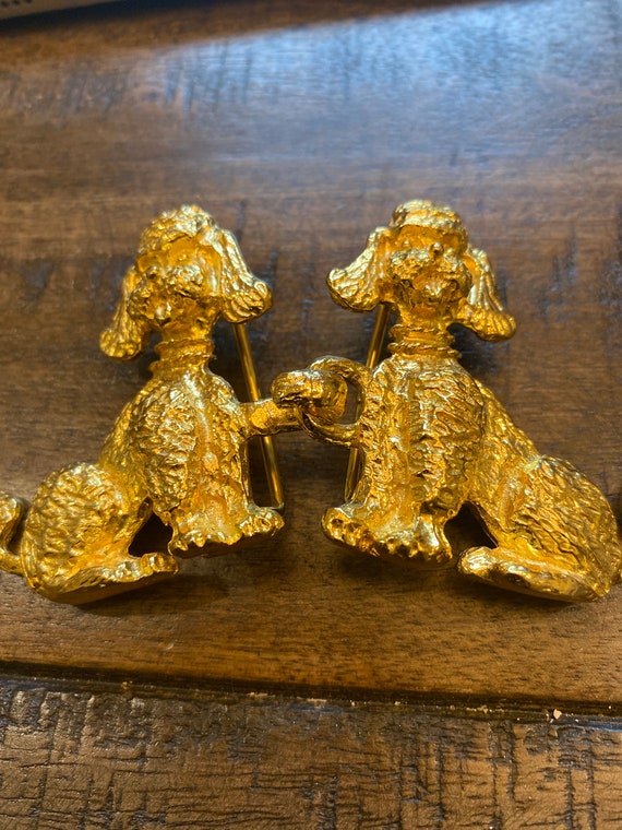 Vintage 1973 Mimi Di N Double Gold Poodle Belt Buckle - Etsy display picture 3