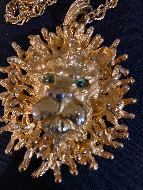 Vintage Tancer Lion Head Pendant - image 2