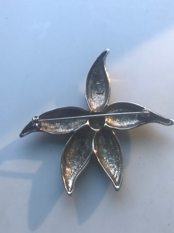 Sterling 925 Silver Floral Design Pin Brooch - image 2