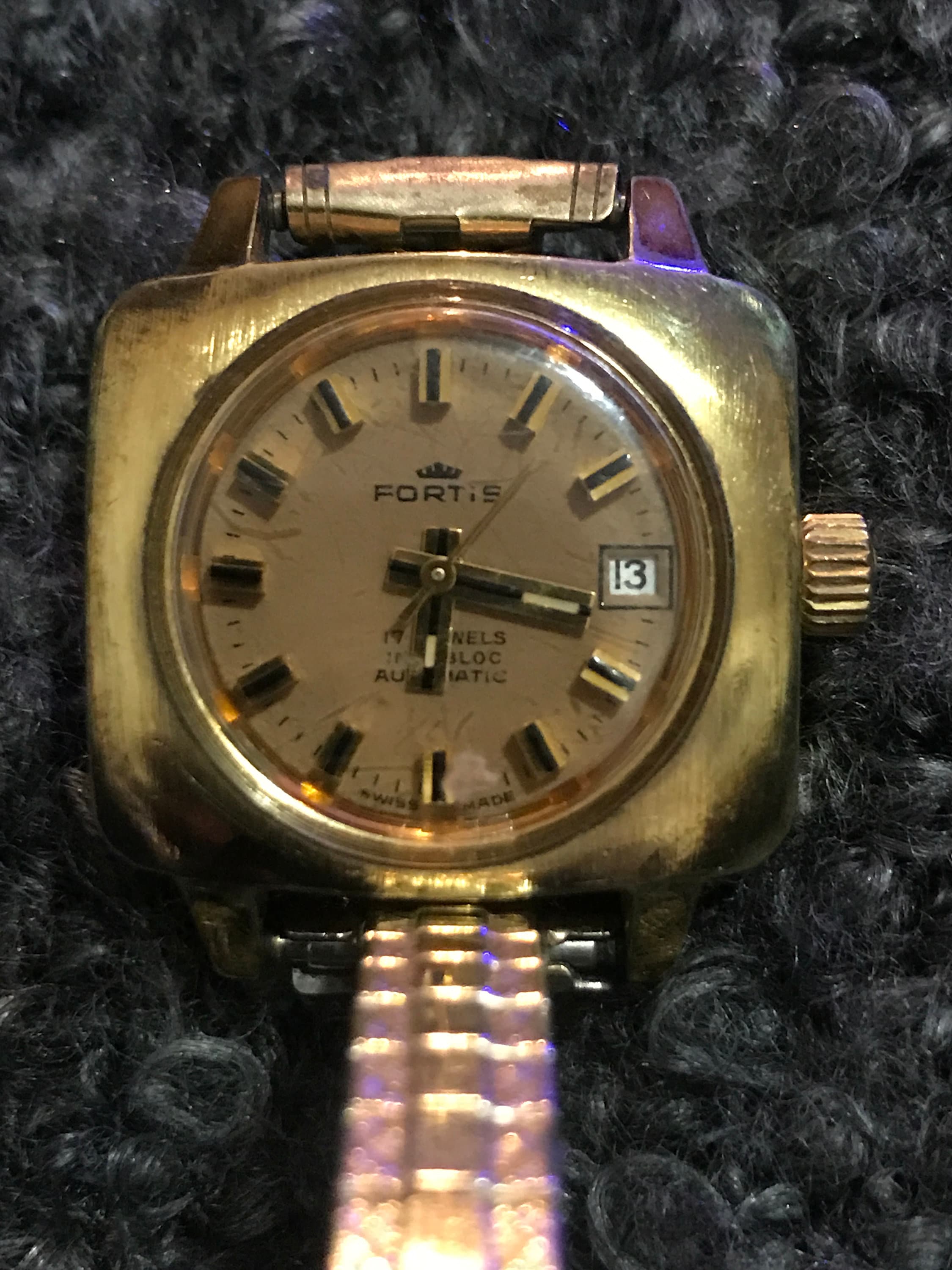 1960年代 FORTIS メンズ 17 石 インカブロック ツートン スイス製 