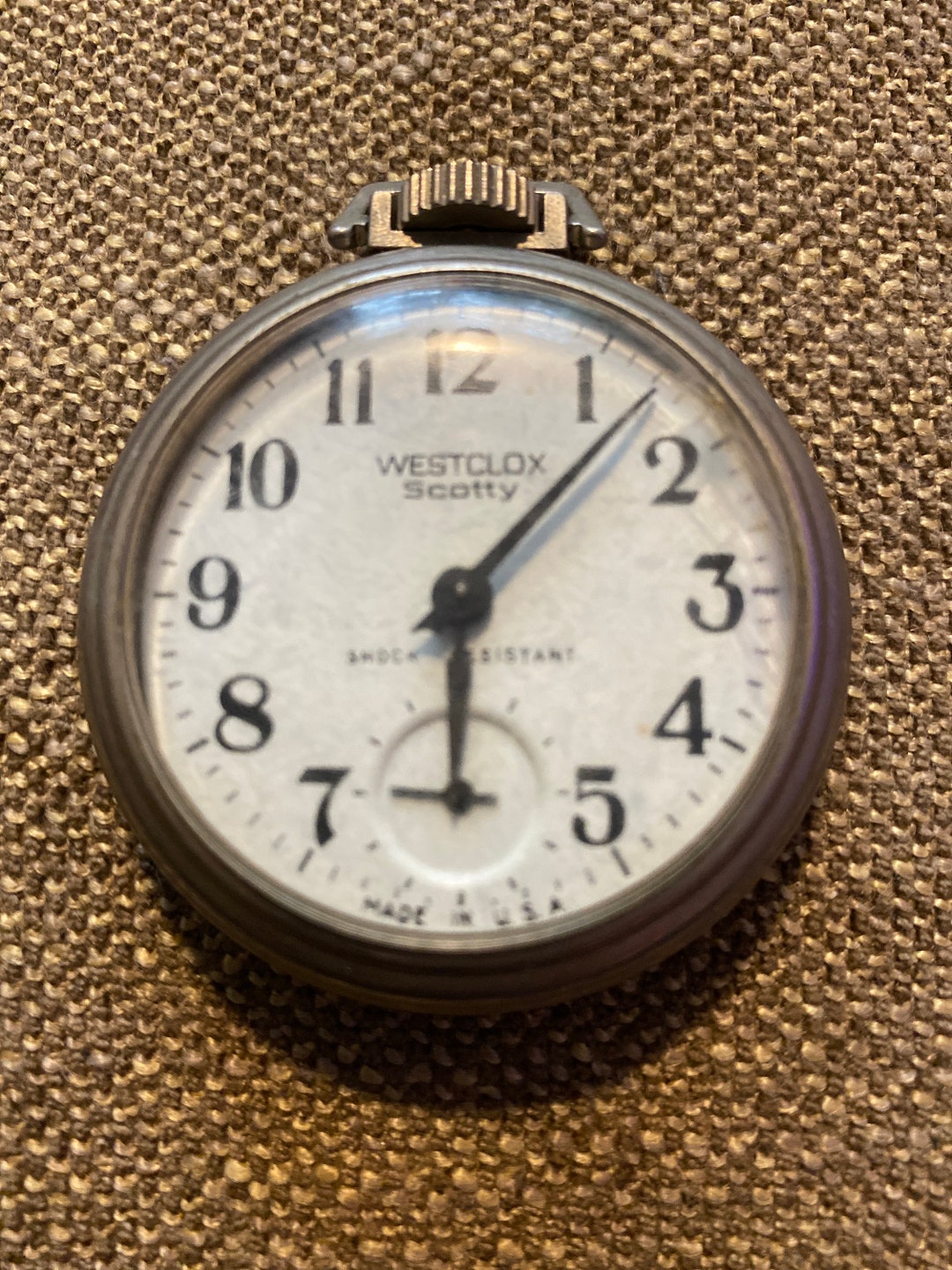 WESTCLOX Scotty Vintage Pocket Watch Mechanical SS Retro Open Face USA