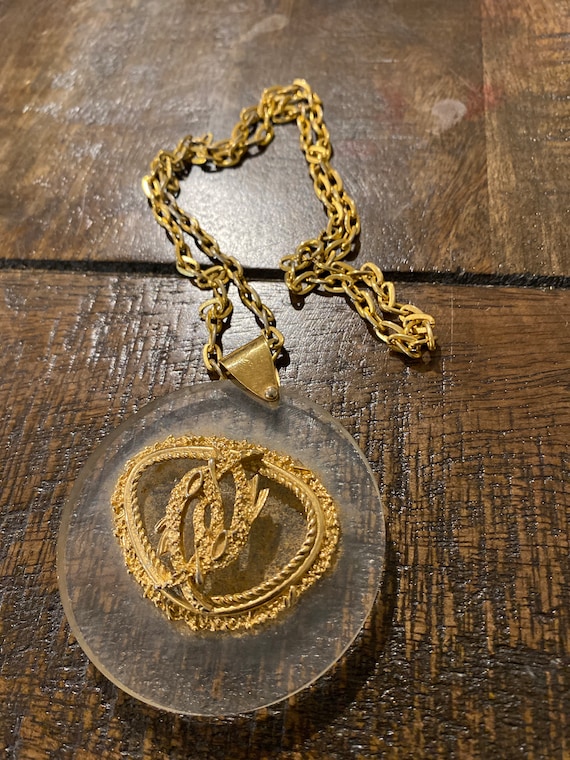 Boucher Acrylic Gold Necklace
