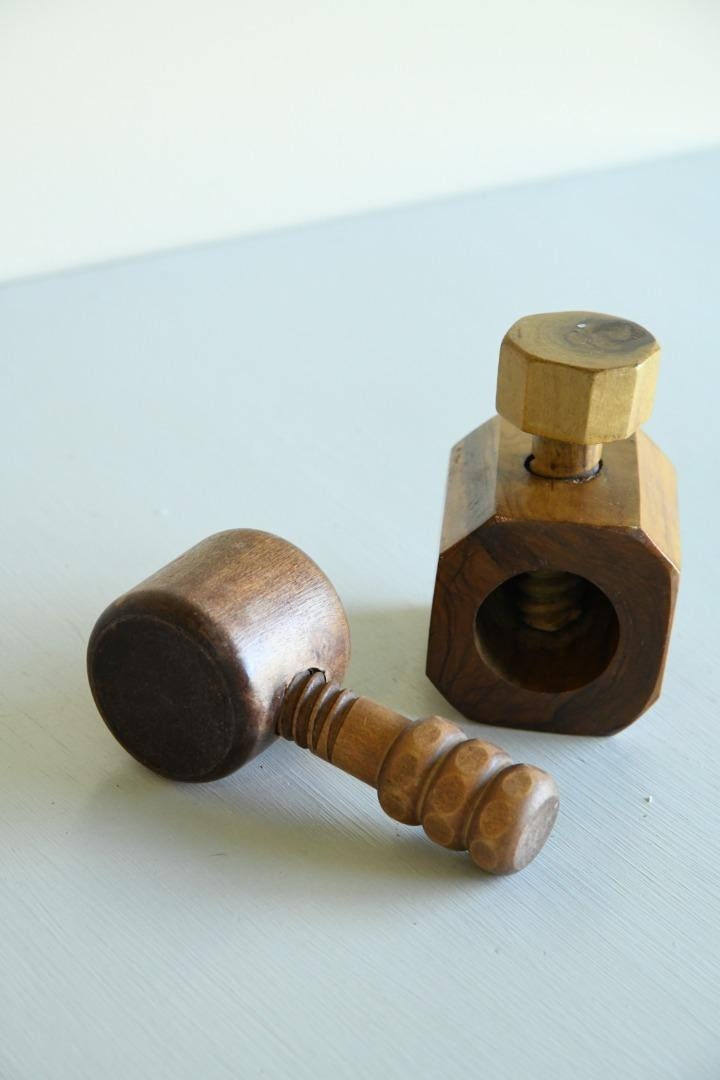 2 Wooden Nut Crackers Olive Wood Etsy