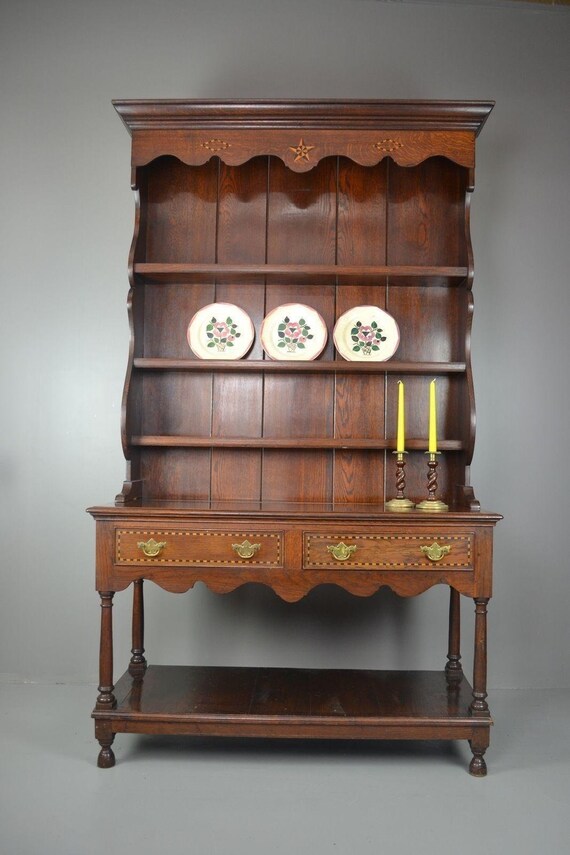 Antique Georgian Style Oak Kitchen Dresser Etsy