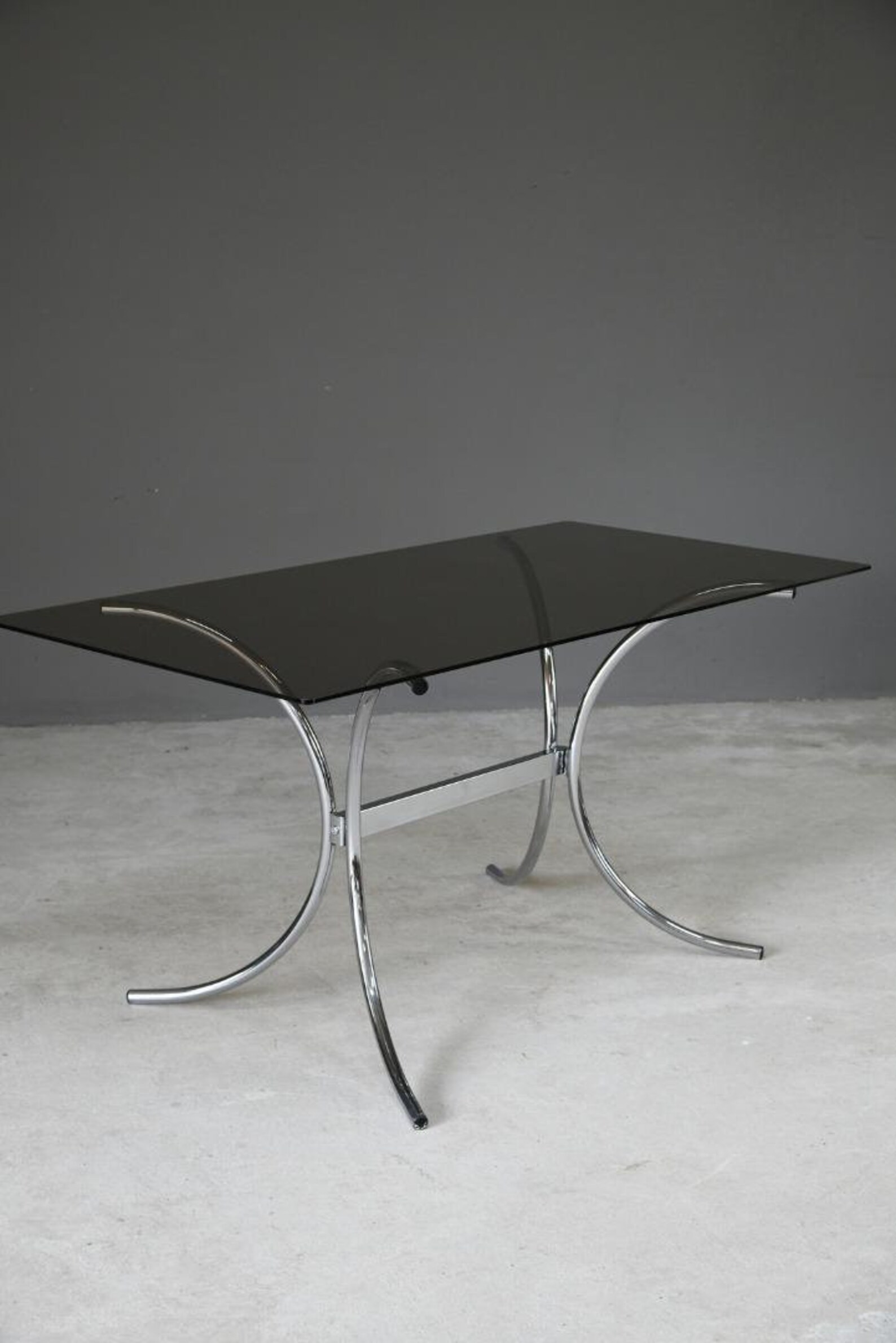 Retro Chrome & Glass Dining Table Bauhaus Style Etsy
