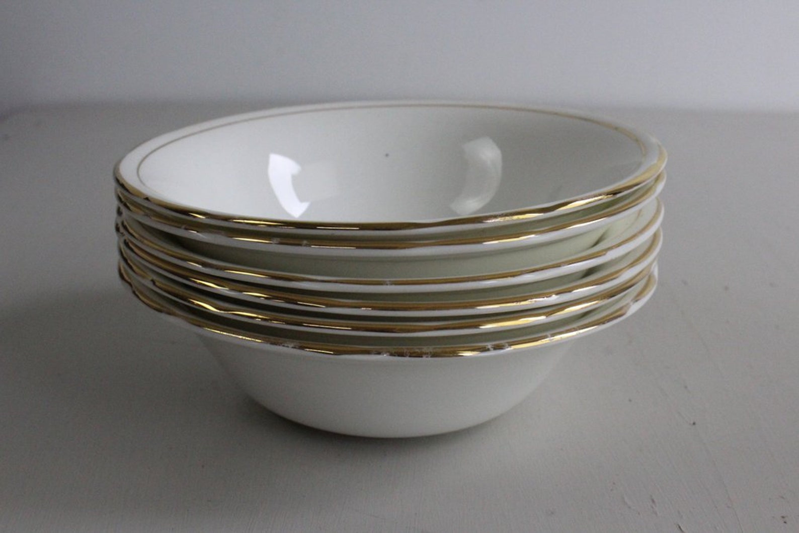 Duchess China Ascot 6 White & Gold Bowls Etsy