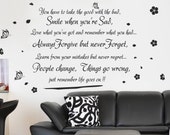 Wall Art Life Goes On wall art quote wall sticker wall decals wall decor(12)