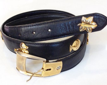 *New* Vintage Pierre Cardin Reversible Initial belt Genuine Leather made in USA