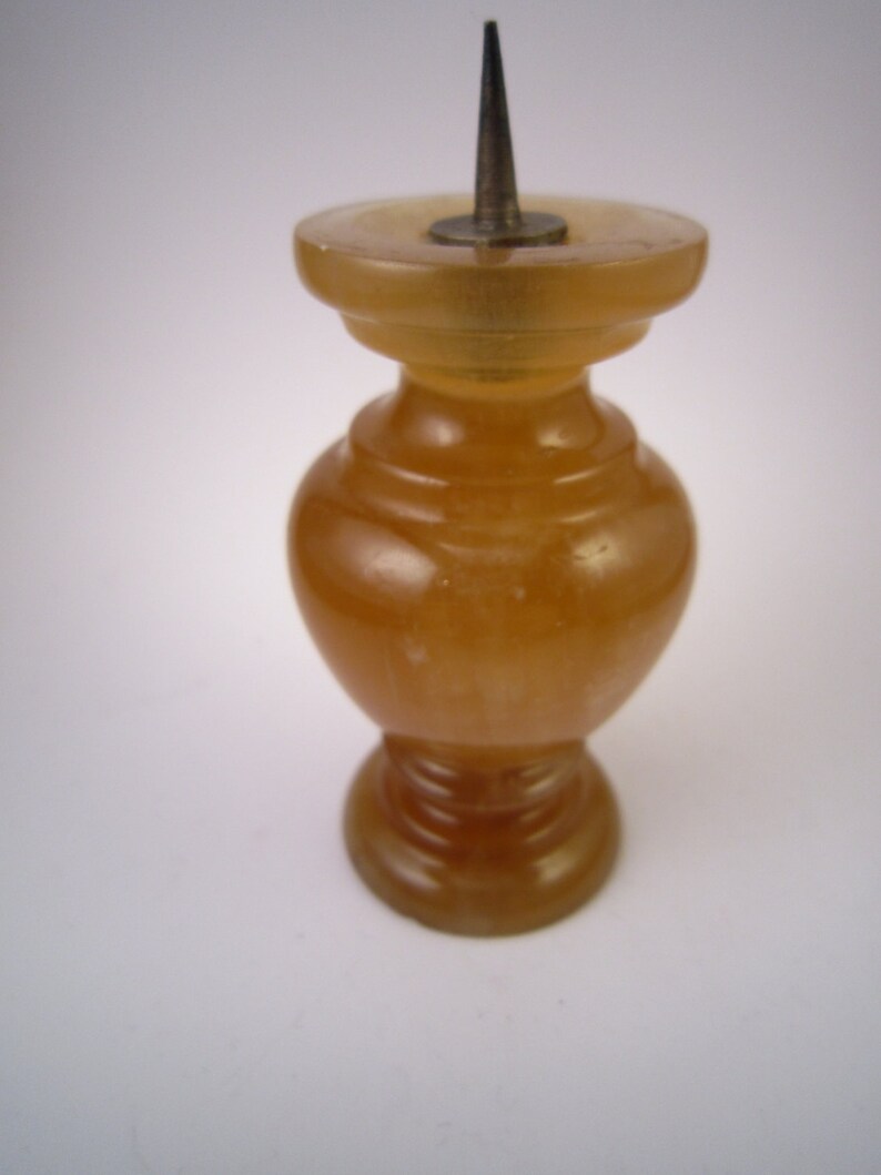 Onyx Candle Holder Vintage Yellow Onyx Russian Hand Carved Etsy