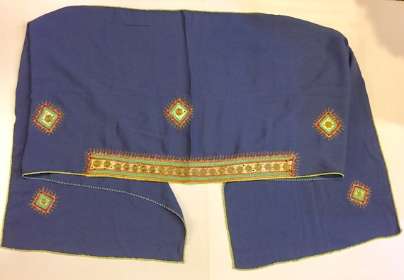 Vintage WIZO Yemenite Embroidered Shawl Scarf Wrap