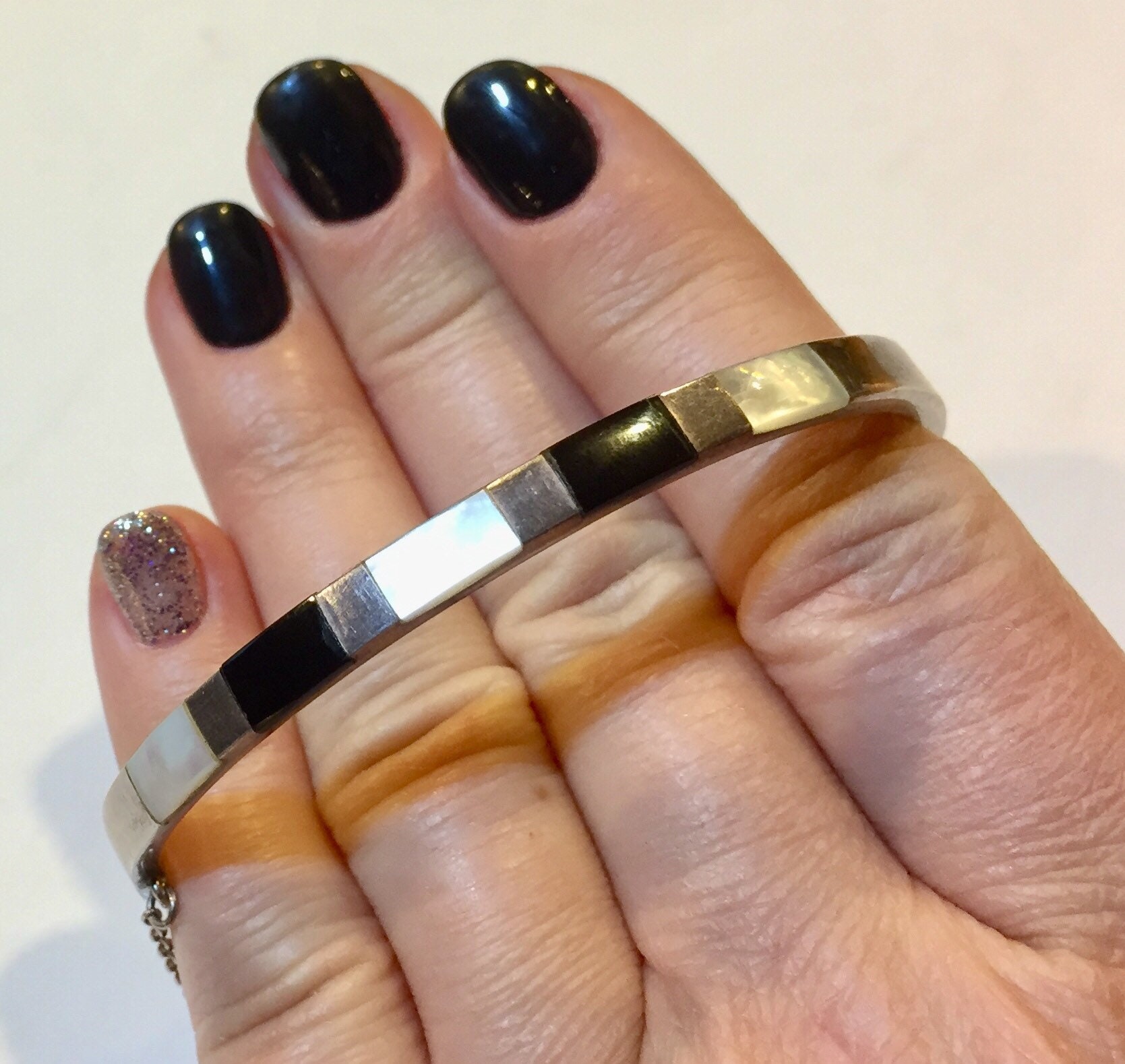 バングル 黒白 ハワイアン ジュエリー バングル ブレスレット メンズ