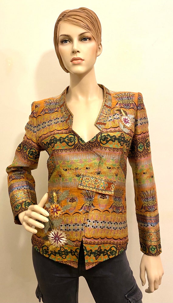 Christian Lacroix vintage jacket jacquard fabric b