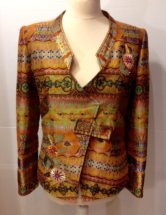 Christian Lacroix vintage jacket jacquard fabric b