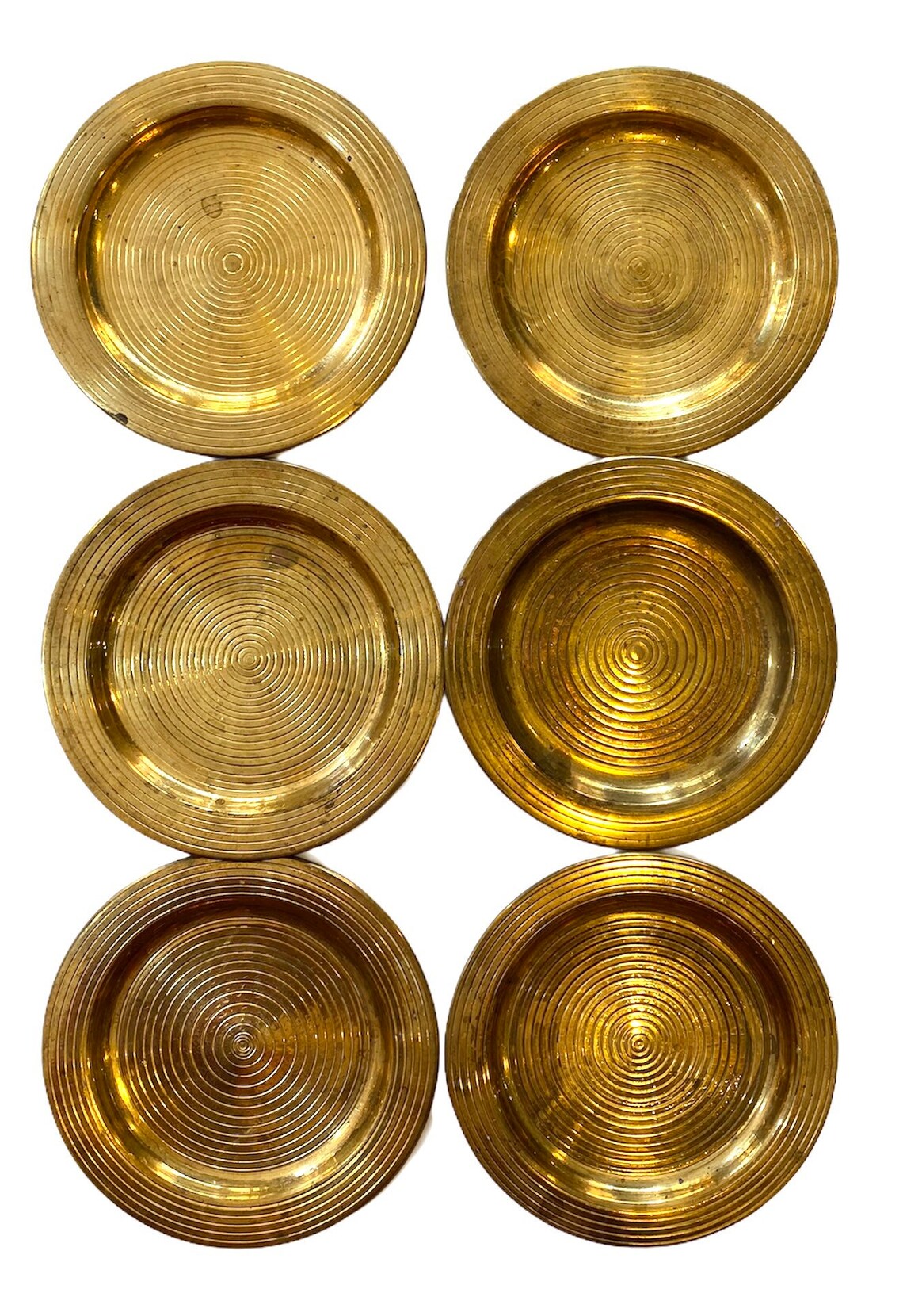 Vintage bronze coasters India set of 6 Etsy