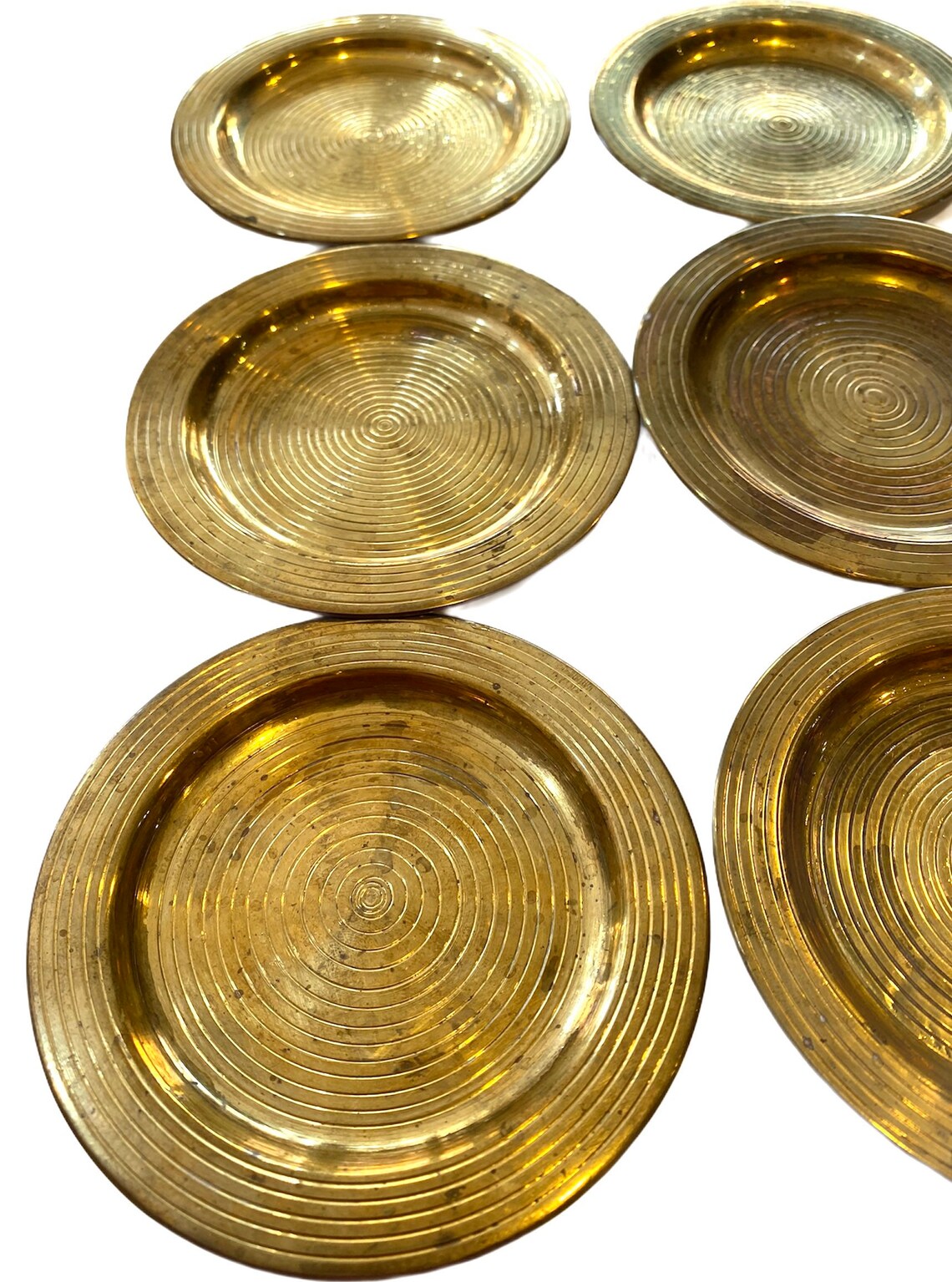Vintage bronze coasters India set of 6 Etsy