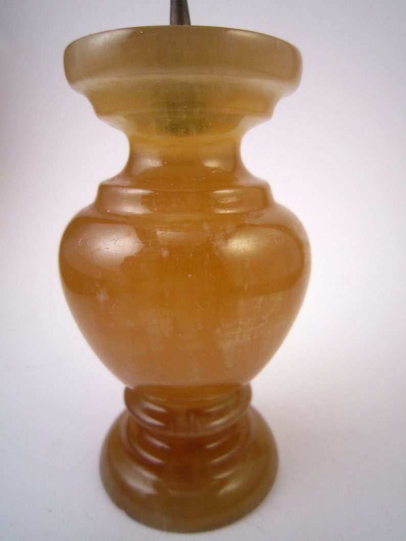 Onyx Candle Holder Vintage Yellow Onyx Russian Hand Carved Etsy