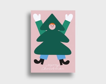 Merry Christmas Fir — Postcard, DIN A6