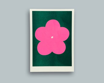 Flower – Riso Print, A5 Art Print